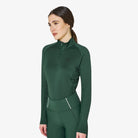Equestro Women's Slim Fit Long Sleeve Base Layer in Pine Grove side view