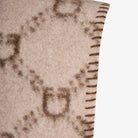 Equestro Women's Monogram Wool Cape monogram pattern and border close up