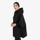 Equestro Women's Technical Rain Cape in Black side view