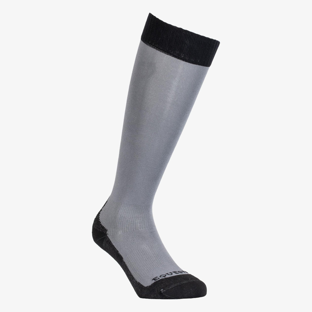 Equestro Unisex Basic Technical Riding Socks - Asphalt/Black, front | Malvern Saddlery