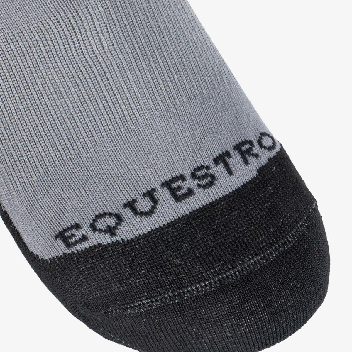 Equestro Unisex Basic Technical Riding Socks - Asphalt/Black, reinforced toe | Malvern Saddlery