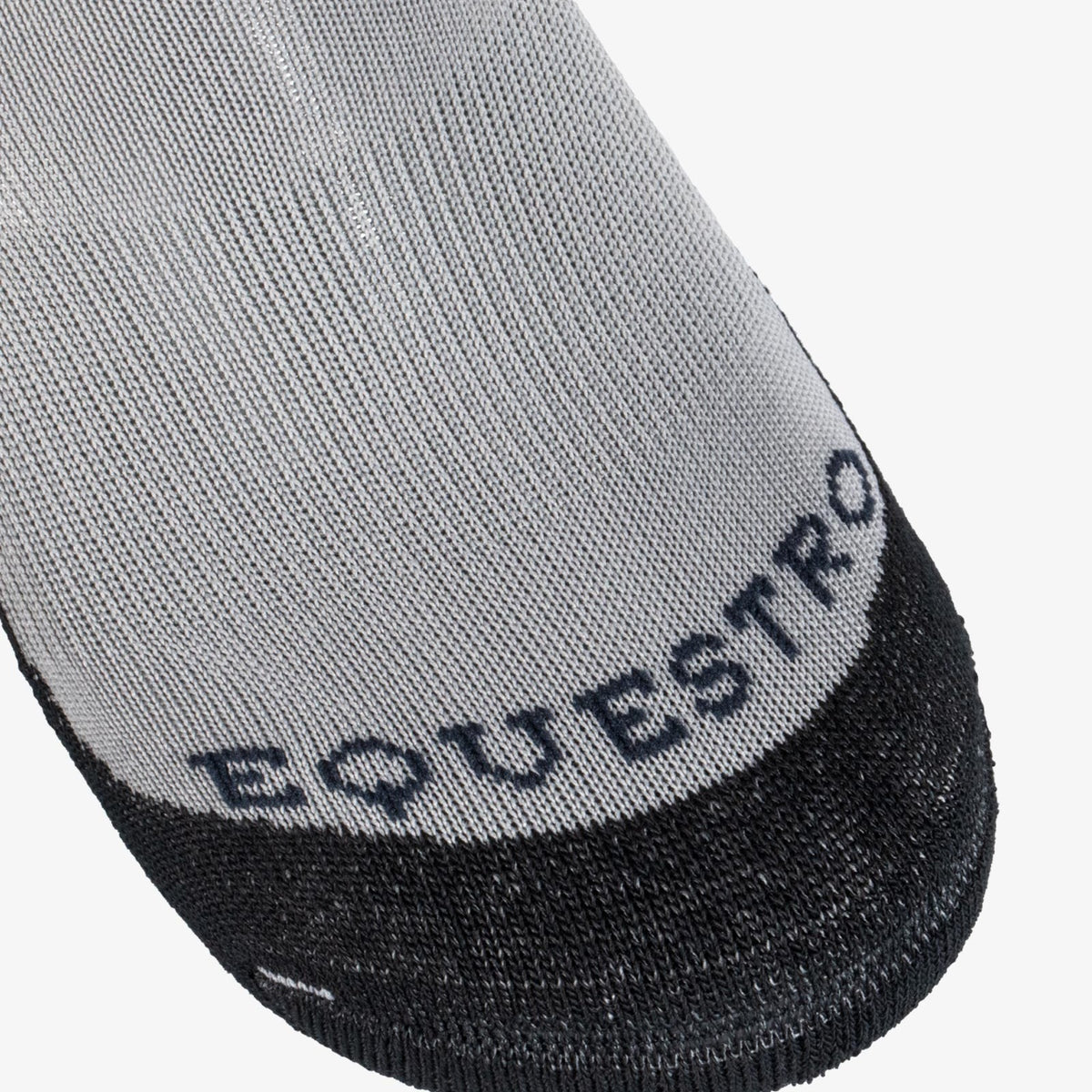 Equestro Unisex Basic Technical Riding Socks - Frost Grey/Navy Blazer, reinforced toe | Malvern Saddlery