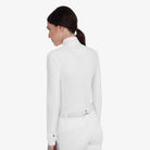 Equestro Women's Winter Competition Polo in White back view