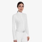 Equestro Women's Winter Competition Polo in White side view