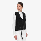 Equestro Women's Airbag Vest with Level 2 Back Protector - Black, worn | Malvern Saddlery