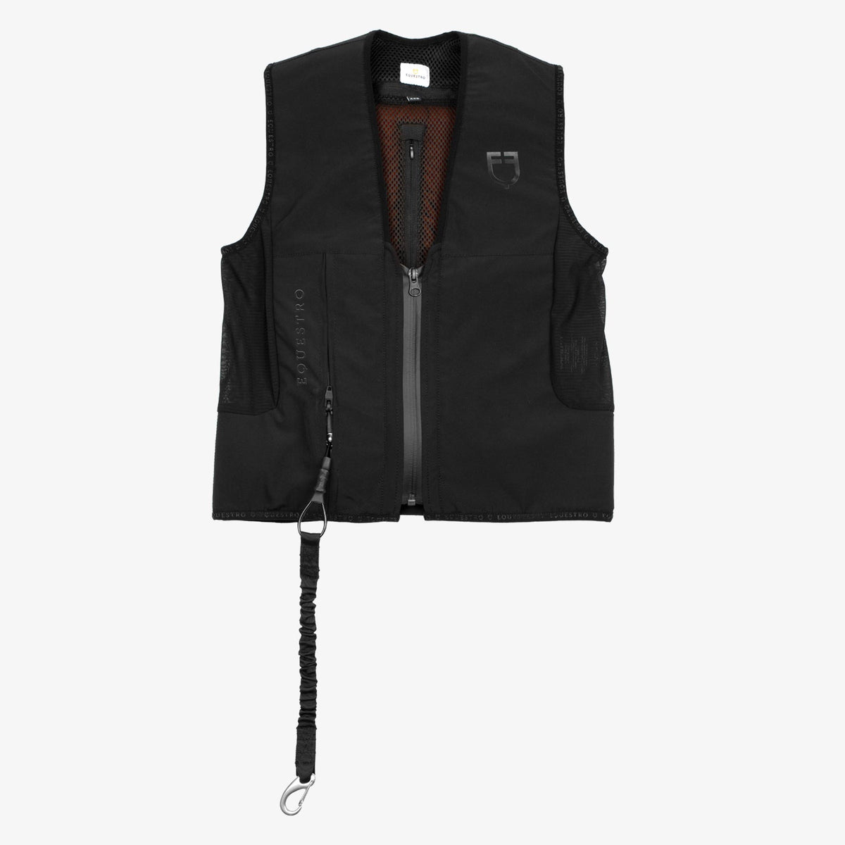 Equestro Women's Airbag Vest with Level 2 Back Protector - Black, front | Malvern Saddlery