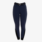 Equestro Women's Hunter Knee Grip Breeches - Navy, front | Malvern Saddlery