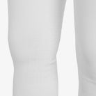 Equestro Women's Hunter Knee Grip Breeches - White, silicone knee grip close-up | Malvern Saddlery
