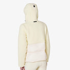 Equestro Women's Teddy Hybrid Jacket - Antique White, back with hood up | Malvern Saddlery
