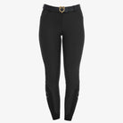 Equestro Women's Fleece-Lined Full Grip Breeches - Black, front | Malvern Saddlery