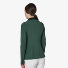 Equestro Women's Competition Jacket with Zip and Buttons in Pine Grove back view