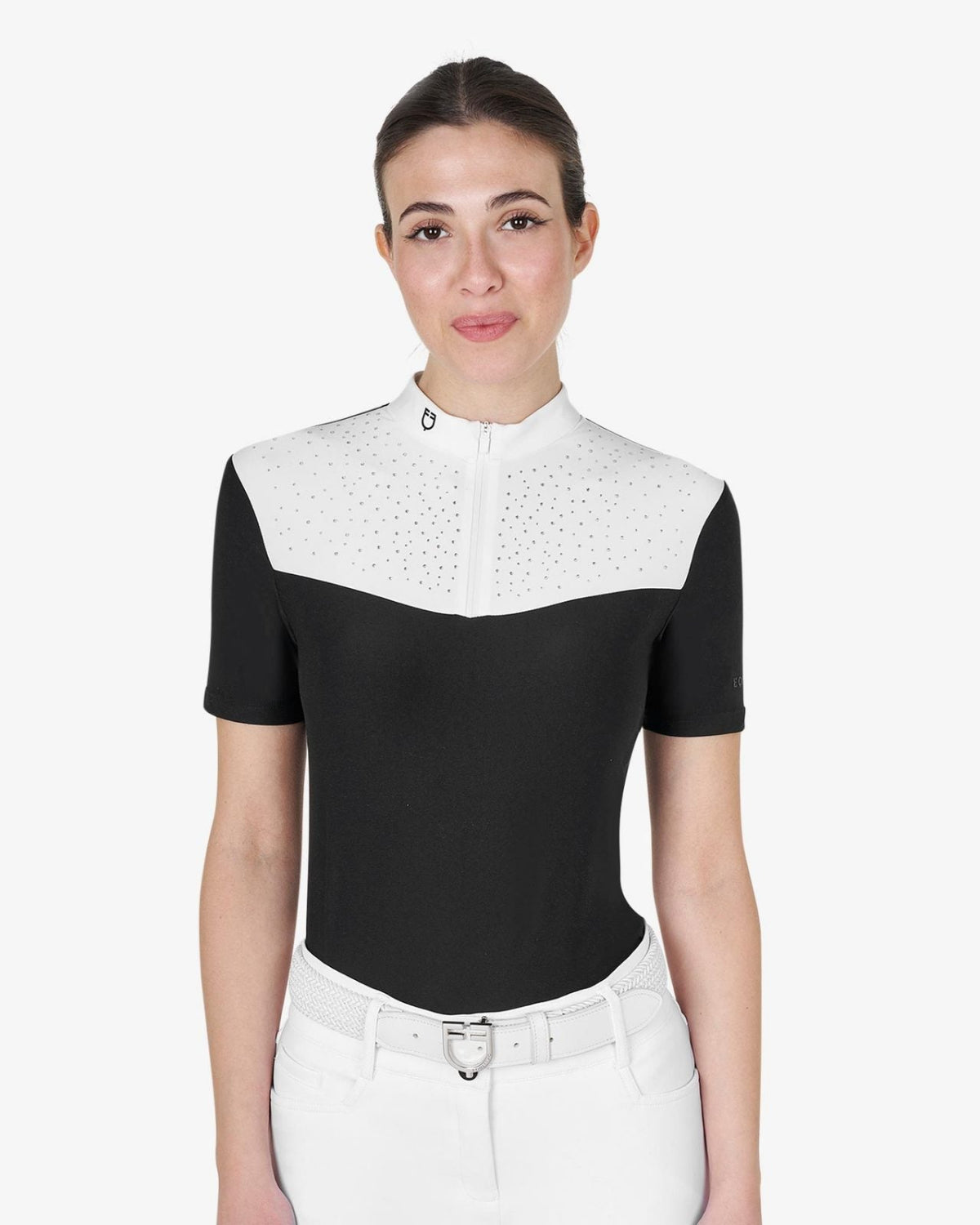 Equestro Women's Crystal Polo Show Shirt | Short Sleeved Competition Shirts | Malvern Saddlery