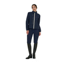 Equestro Women's Foldable Softshell Jacket - Navy Blazer; worn by model on white background | Malvern Saddlery