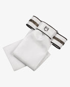 Equestro Impero Crystal Stock Tie - White/Black | Malvern Saddlery