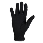 Equestro black technical horseback riding glove showing grippy palm detail