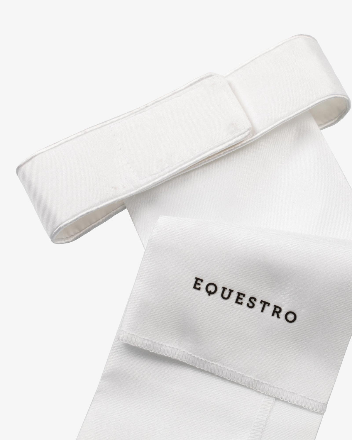 Equestro Lancelot Dressage Stock - White; vack view with collar closed | Dressage Accessories | Malvern Saddlery