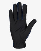 Equestro Logo Technical Riding Gloves - Navy/White; palm view [black] | Malvern Saddlery