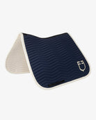 Equestro Wave Dressage Saddle Pad - Navy/Antique White | Malvern Saddlery