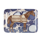 Equestrian Style Serveware - Valet Tray / Soap Dish with vintage horse print, marbled background | Malvern Saddlery