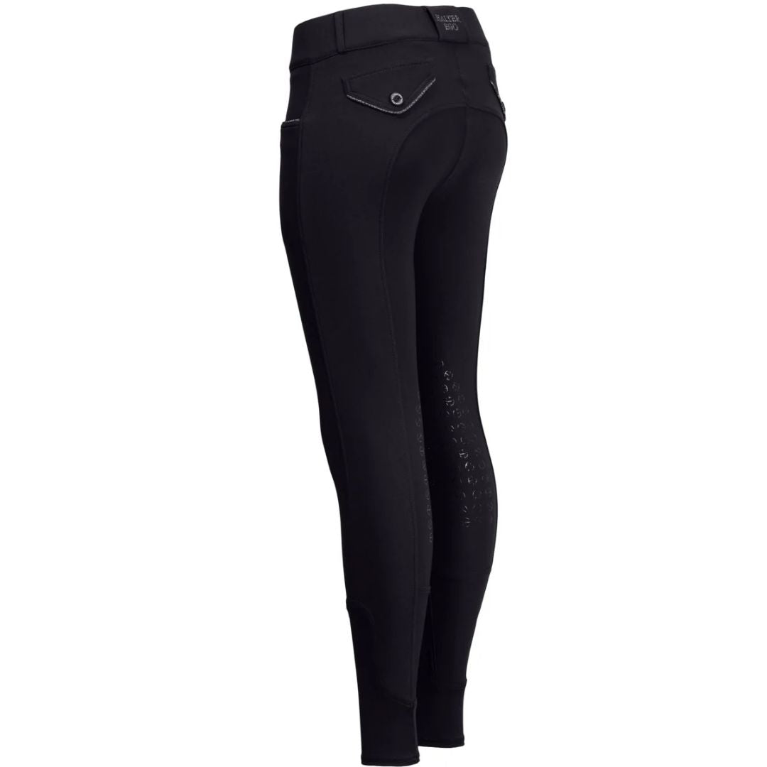 Halter Ego Evolution Knee Grip Breeches - Black with Gunmetal detail, back view| Malvern Saddlery