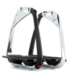 Flex-On IR-ON S Safety Stirrup - Chrome Silver frame, black footbed