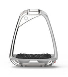 Flex-On IR-ON S Safety Stirrup - Chrome Silver frame, grey footbed