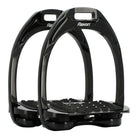 Flex-On Aluminium Stirrups - black frame, pair