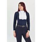 For Horses Aliyah Women's Long Sleeve Show Shirt in Navy three-quarter view