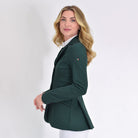 For Horses Boheme Women's Show Jacket in Deep Green back three-quarter view
