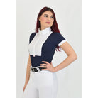 For Horses Daphne Women's Short Sleeve Show Shirt in Navy front view
