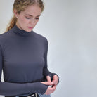 For Horses Isa Women's Long Sleeve Schooling Shirt in Charcoal front view