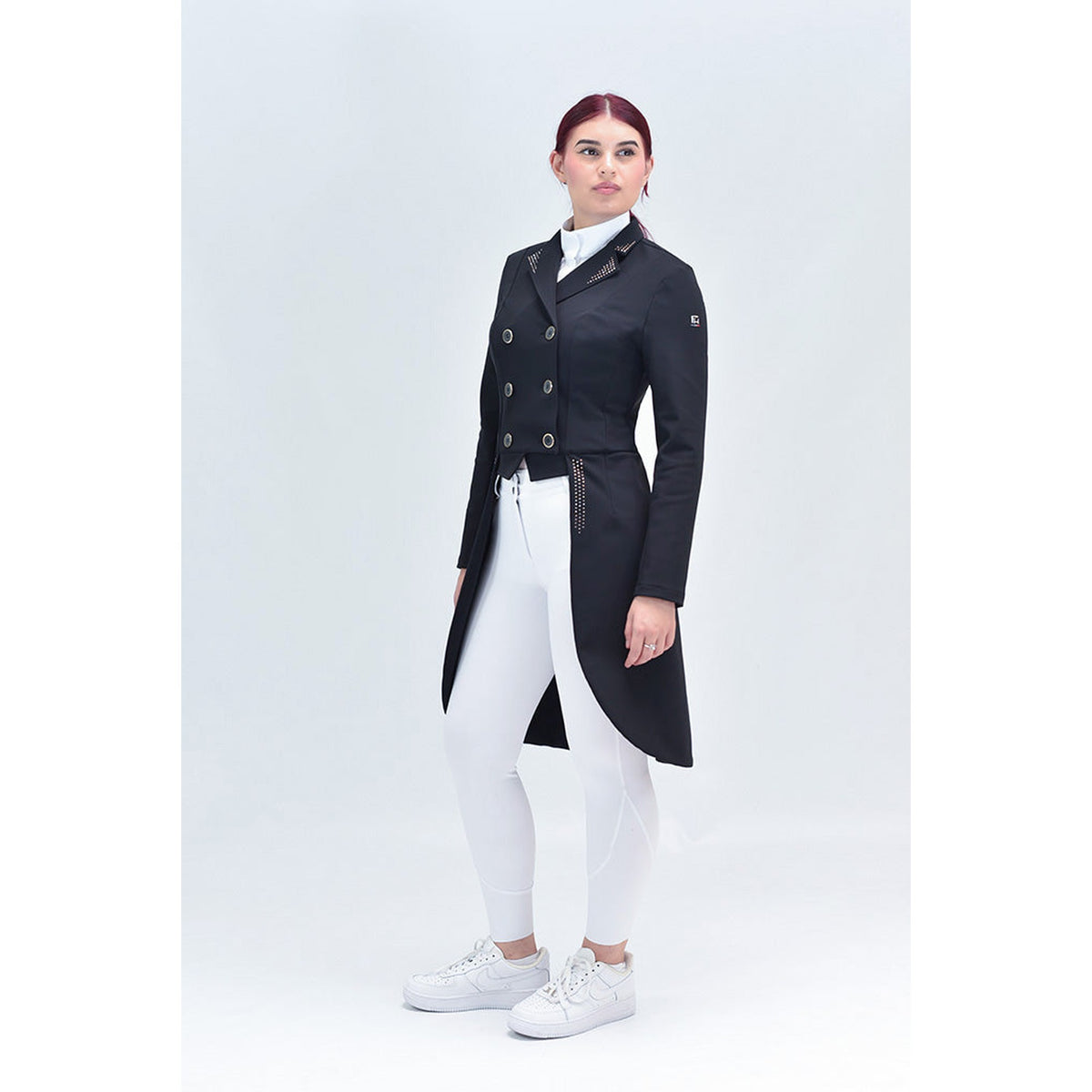 For Horses Isotta Lux Women's Shadbelly full-length view, shown in Black