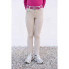 For Horses Joele Kids' Knee Grip Jodhpurs in Tan front view