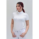 For Horses Magica Women's Short Sleeve Show Shirt in White front view