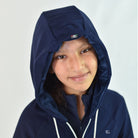 For Horses Mic Kids Zip Hoodie in Navy hood detail