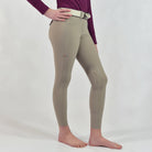 For Horses Poppy Girls' Knee Grip Breeches in Beige three-quarter side view