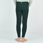 For Horses Poppy Girls' Knee Grip Breeches in Deep Green back view