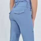 For Horses Poppy Girls' Knee Grip Breeches in Steel Blue back pocket detail