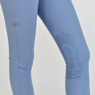 For Horses Poppy Girls' Knee Grip Breeches in Steel Blue silicone knee grip detail