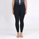 For Horses Rita Women's High Rise Knee Grip Breeches in Black front view