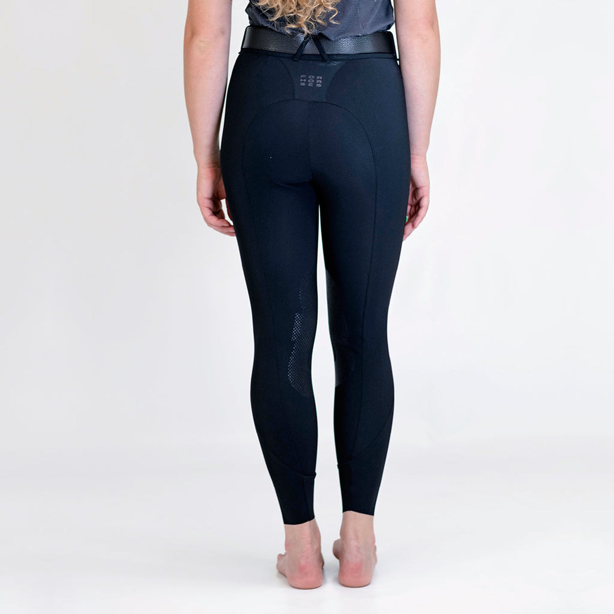 For Horses Rita Women's High Rise Knee Grip Breeches in Black back view