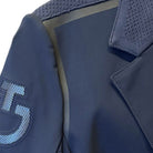 Cavalleria Toscana R-Evo Jersey Tech Knit Riding Jacket - Navy GGD036 - detail right shoulder | Equestrian Show Coats | Malvern Saddlery