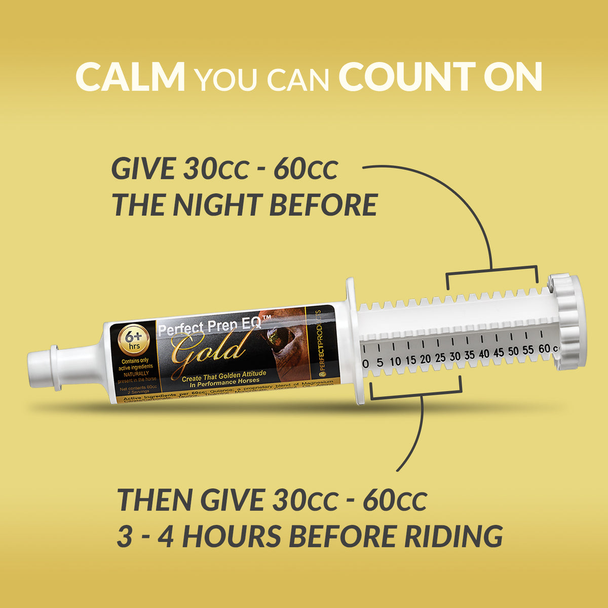 Perfect Prep EQ Gold Long-Acting Calming Paste - how to use | Malvern Saddlery