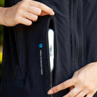 Helite Zip'In 2 Airbag Vest - Black, CO2 cartridge pocket close-up | Malvern Saddlery