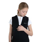 Helite Zip'In 2 Kids Airbag Vest - Black, close-up | Malvern Saddlery