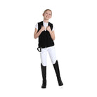 Helite Zip'In 2 Kids Airbag Vest - Black, worn by young rider, front | Malvern Saddlery