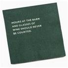 Horse Talk Cocktail Napkins - Green "Hours at the barn and glasses of wine should never be counted" | Malvern Saddlery