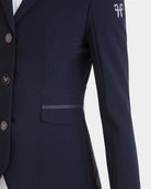 Horse Pilot Aeromade Women's Competition Jacket - Dark Night,front left side detail | Equestrian Show Coats | Malvern Saddlery