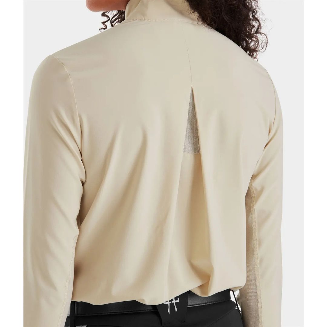 Horse Pilot Sunrise Long Sleeve Shirt - Latte, back view | Ladies Riding Shirts | Malvern Saddlery