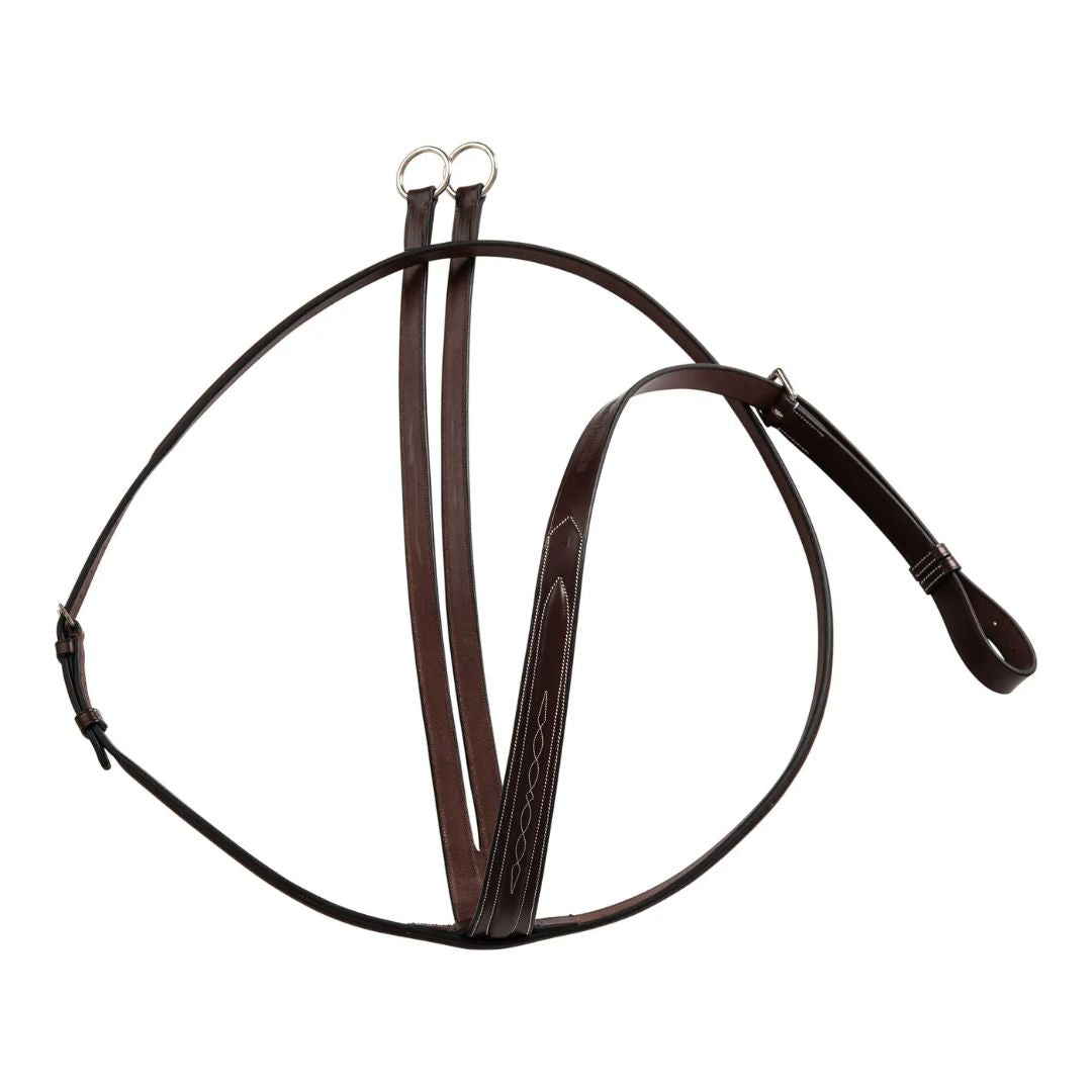 Huntley Equestrian Sedgwick Fancy Stitched Raised Running Martingale - Australian Nut Brown | Malvern Saddlery